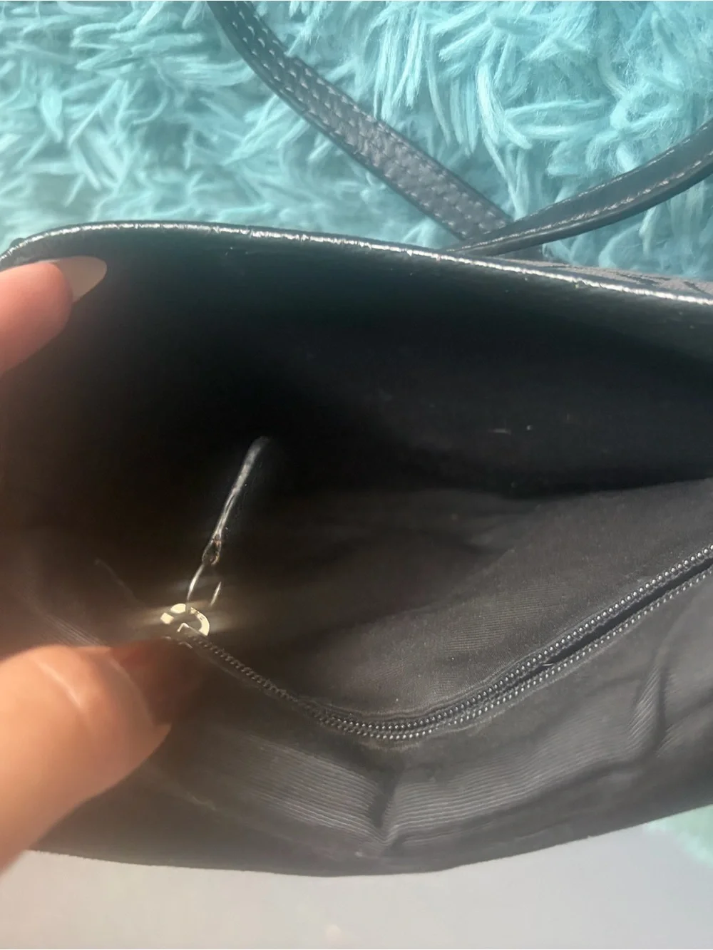 lululemon athletica Black Sherpa Belt Bag with Gold Zipper